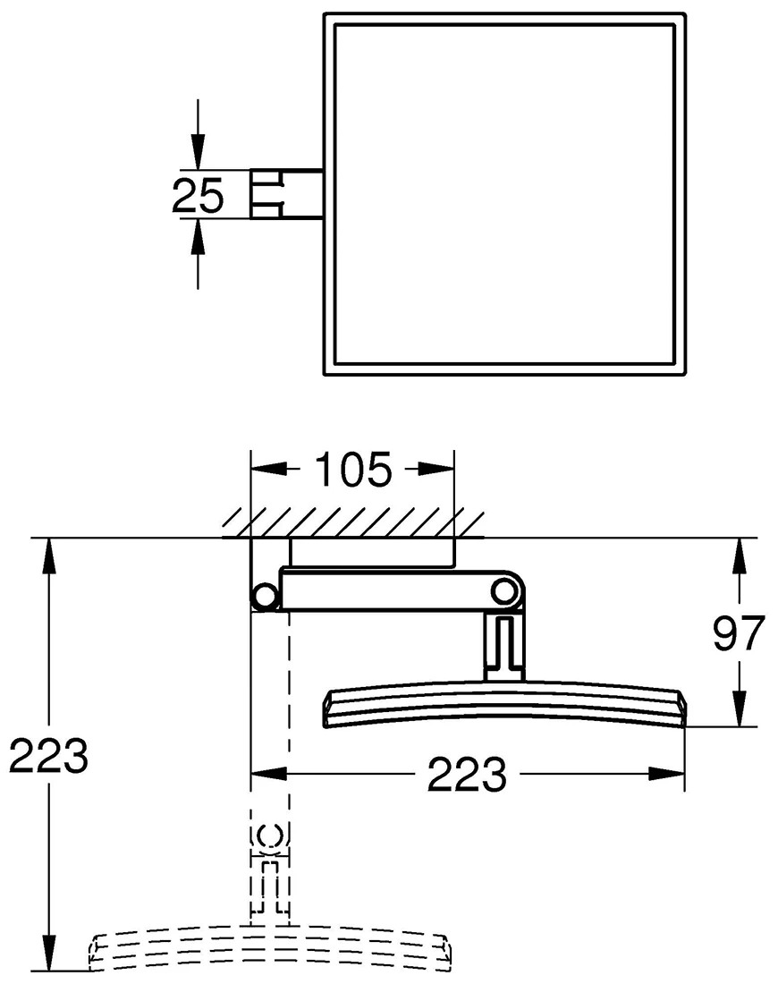 Grohe Selection Cube 40808 000 Зеркало косметическое 3x