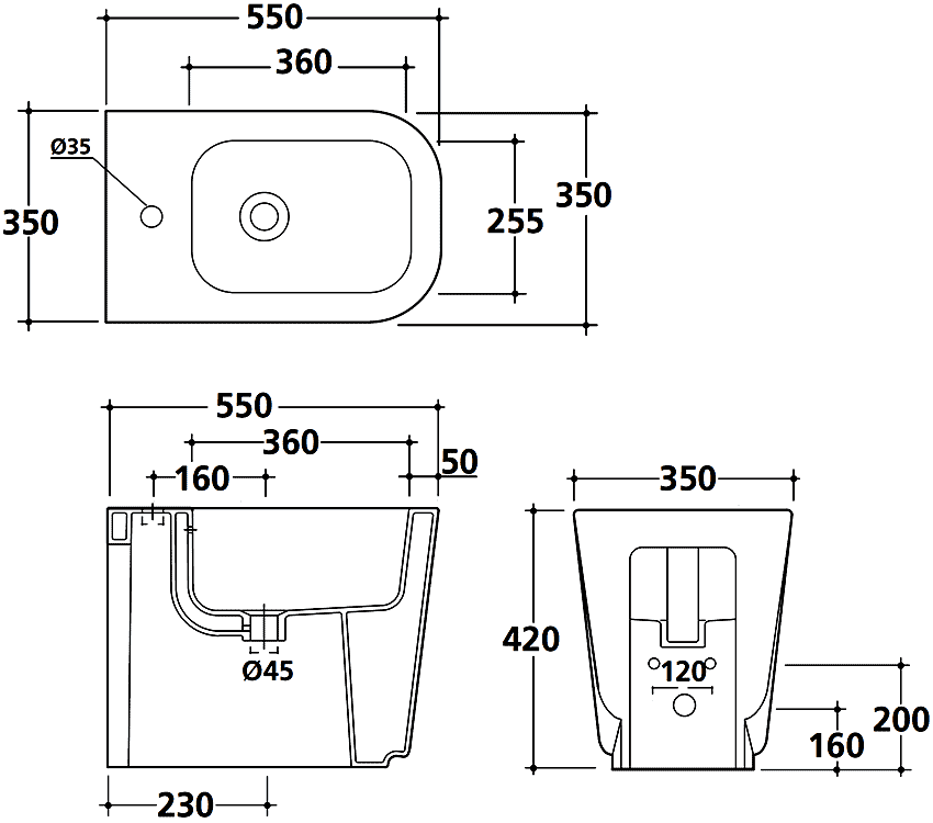 Galassia MEG11 5410 Биде напольное