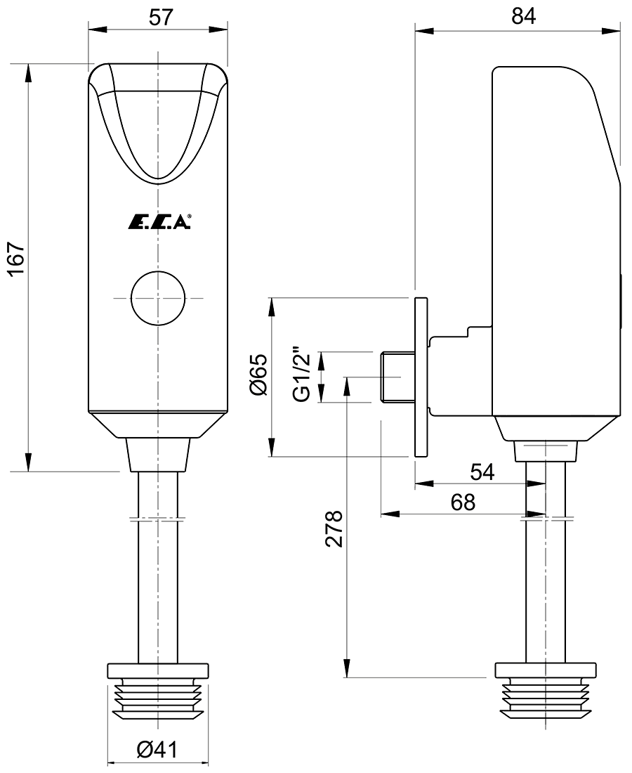 E.C.A. 108111001EX Смывное устройство для писсуара инфракрасное