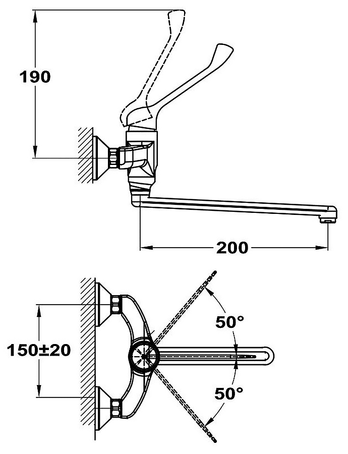 Mofem Junior Evo 159-0023-00 Смеситель медицинский настенный