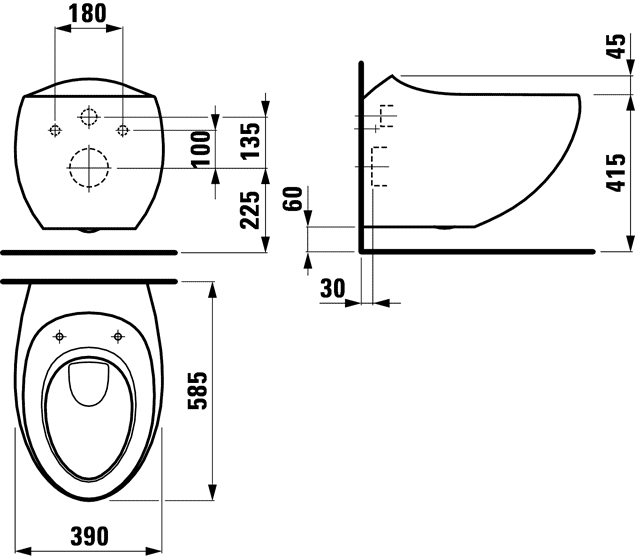 Laufen IlbagnoAlessi One 8.2097.6/8.9297.1 Унитаз подвесной с крышкой SoftClose