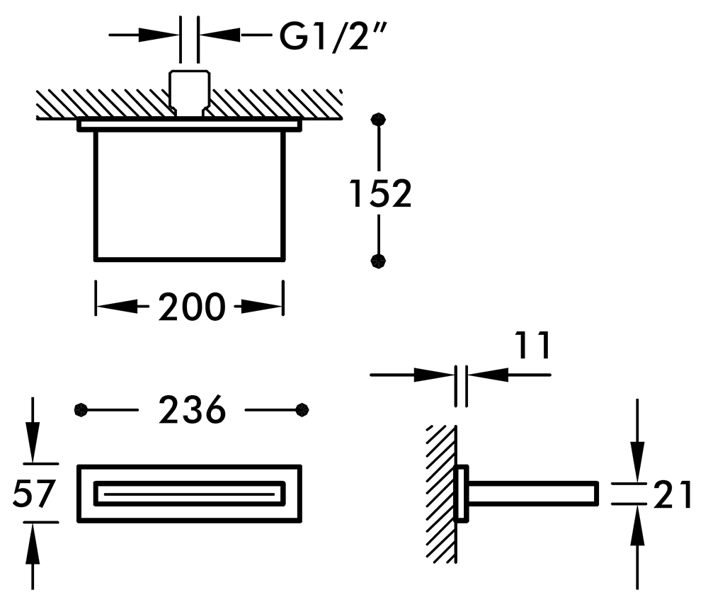 TRES 29990304  Каскадный излив для ванны/душа 152x200