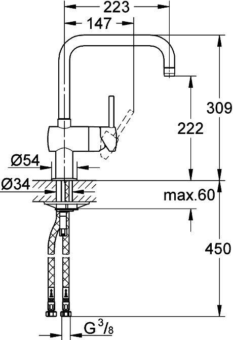 Grohe Minta 32488 DC0  Смеситель кухонный (суперсталь)