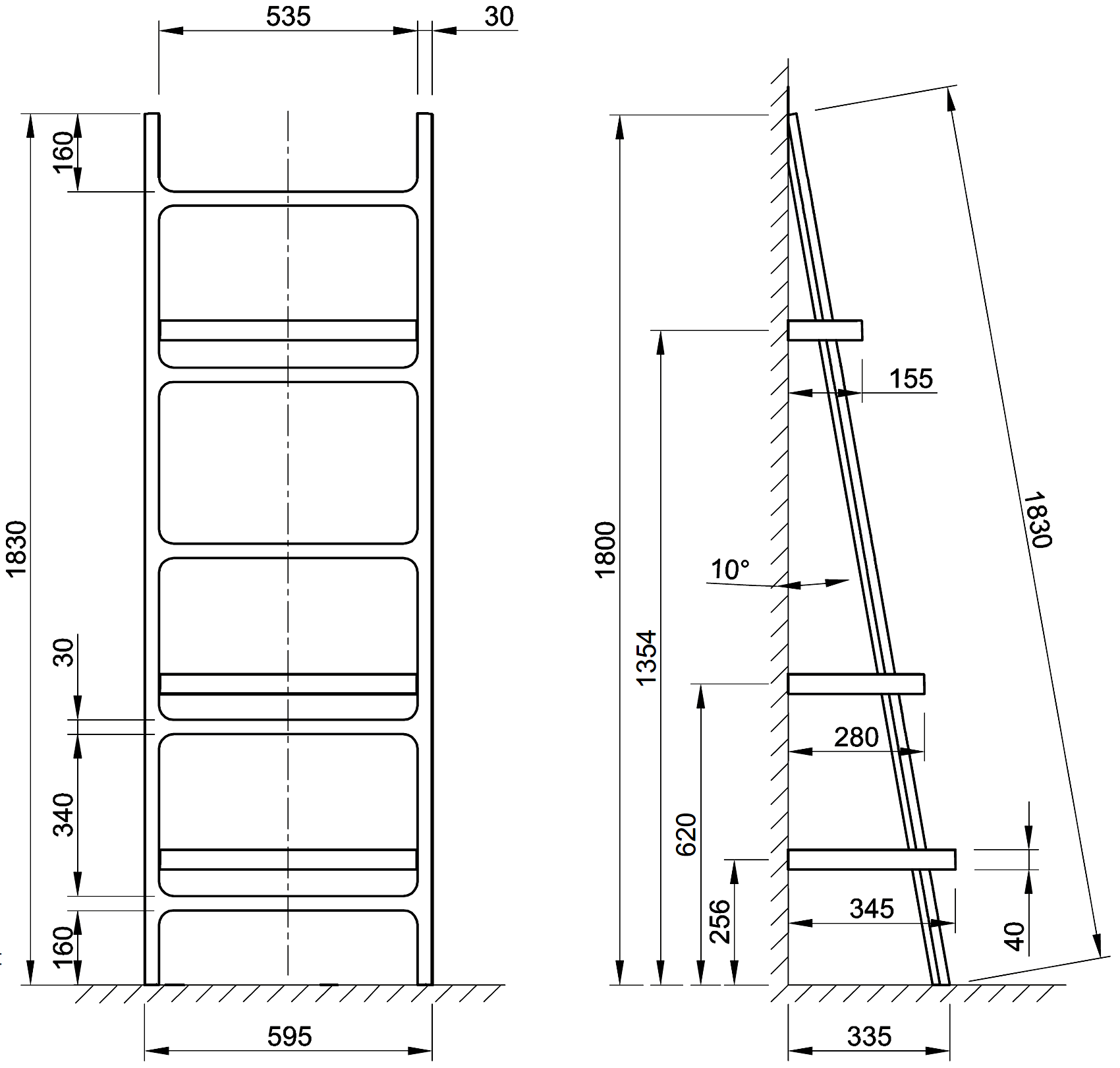 Decor Walther Black Stone HTLA 0932050 Полотенцедержатель-лестница (белый)