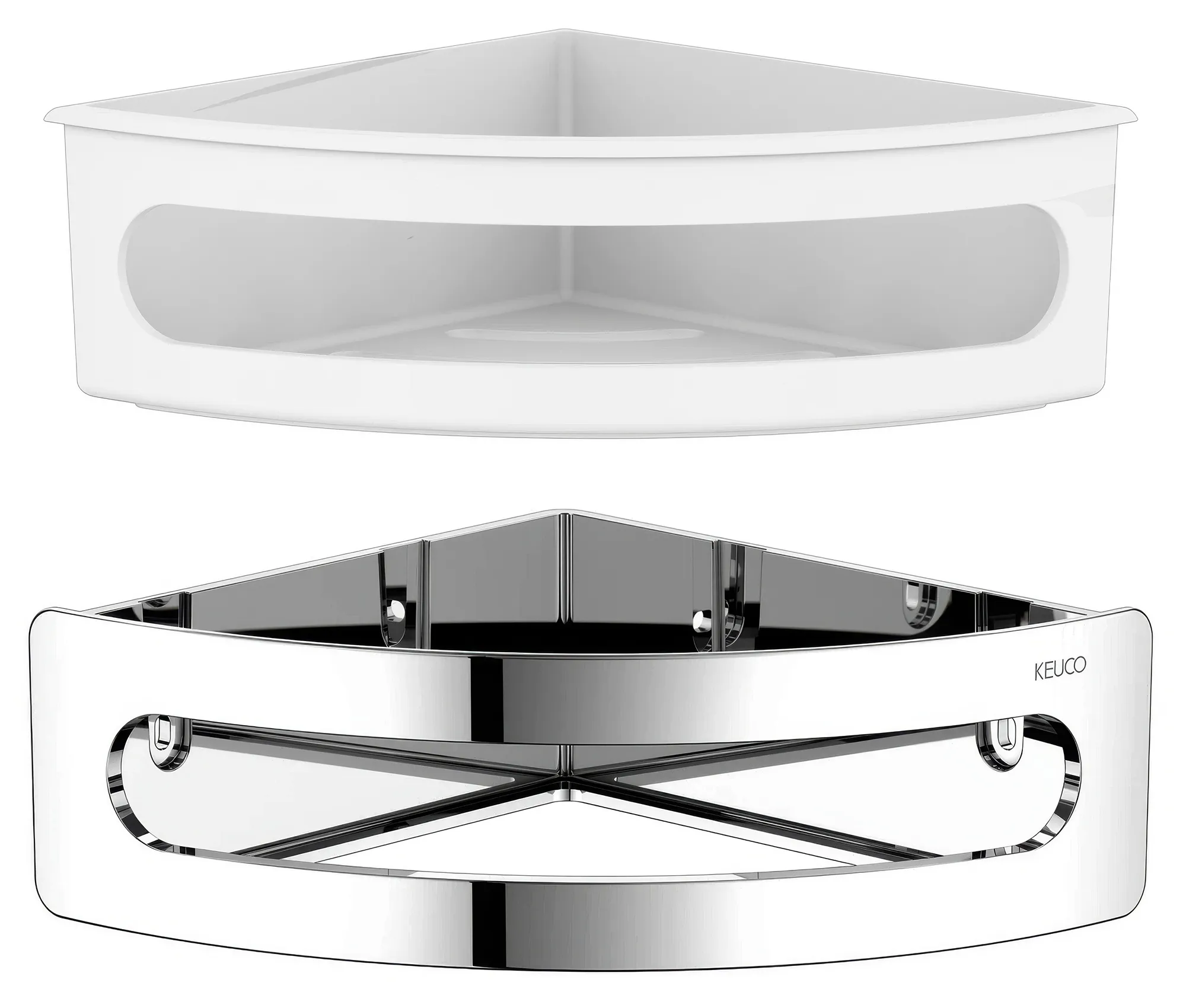 KEUCO Elegance 11657 010000 Полочка угловая (хром/белый)