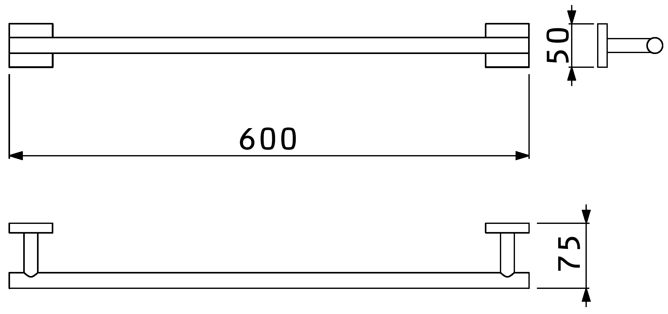Rainbowl Cube 2756-60BP Полотенцедержатель 60 см (чёрный)