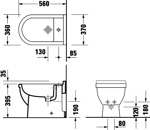 Duravit Starck 3 223010 Биде напольное