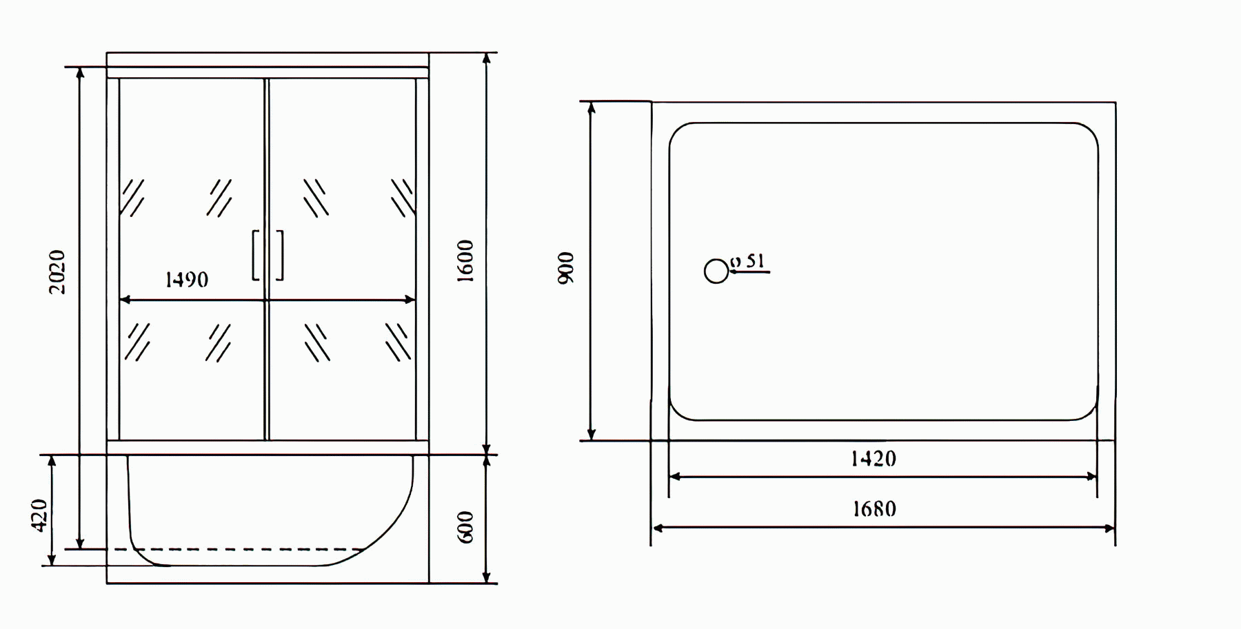 Timo Lux TL-1506 Душевая кабина 167x90x220