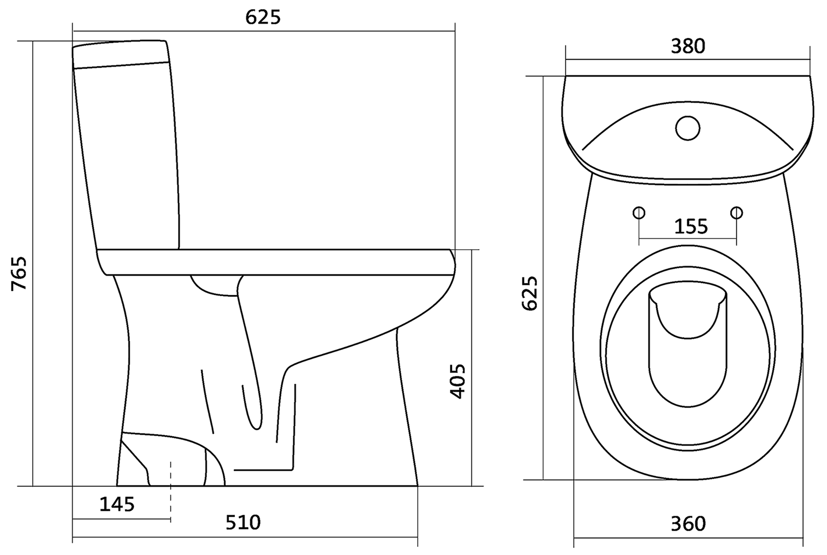 Santek Анимо 1.WH30.2.133 Унитаз-компакт с сиденьем и крышкой (вертикальный выпуск)