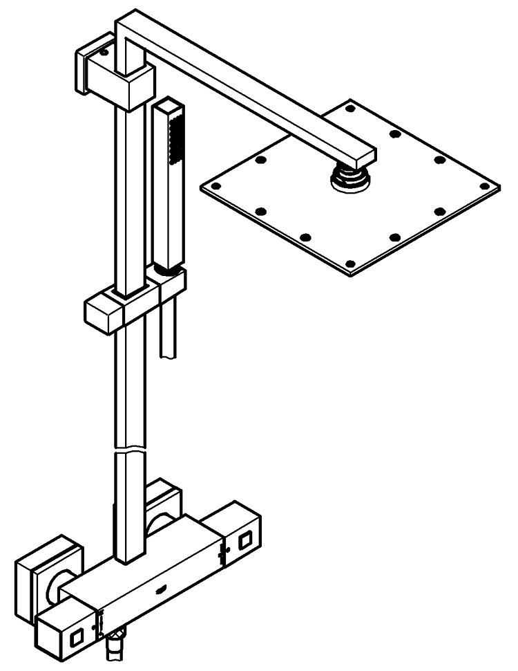 Grohe Euphoria Cube 26087 000 Душевая система с термостатом (верхний душ 210x210 мм)