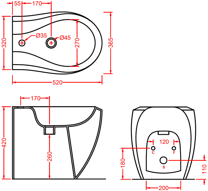 ArtCeram Blend BLB002.01.00  Биде напольное (белый)