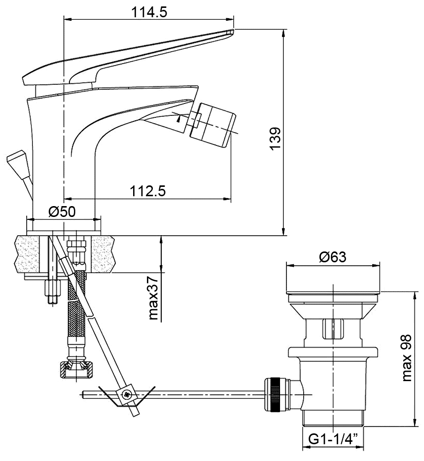 Lemark Allegro LM5908CW Смеситель для биде (белый/хром)