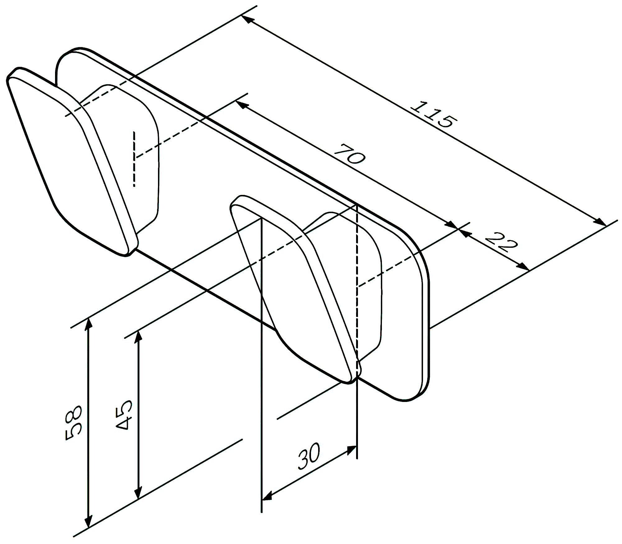 AM·PM Inspire 2.0 A50A35600 Планка с 2-мя крючками