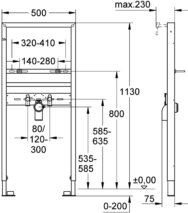 Grohe Rapid SL 38554 001 Система инсталляции для раковины