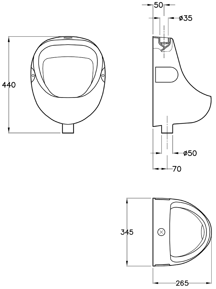 Sanitana Mini S10072230600000 Писсуар с верхним подводом воды