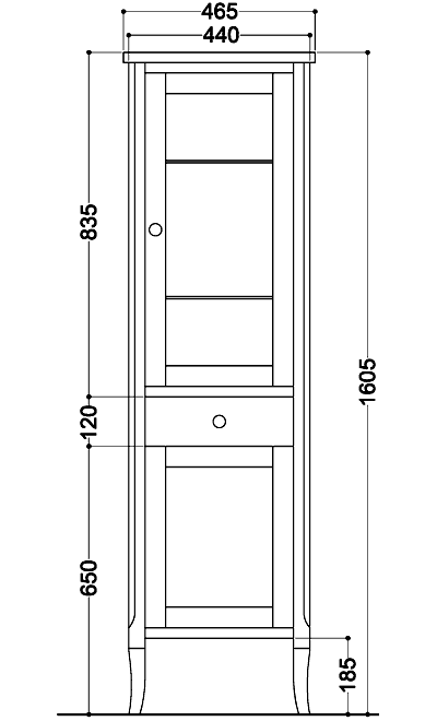 Kerasan Retro 731540  Шкаф напольный высокий (орех)