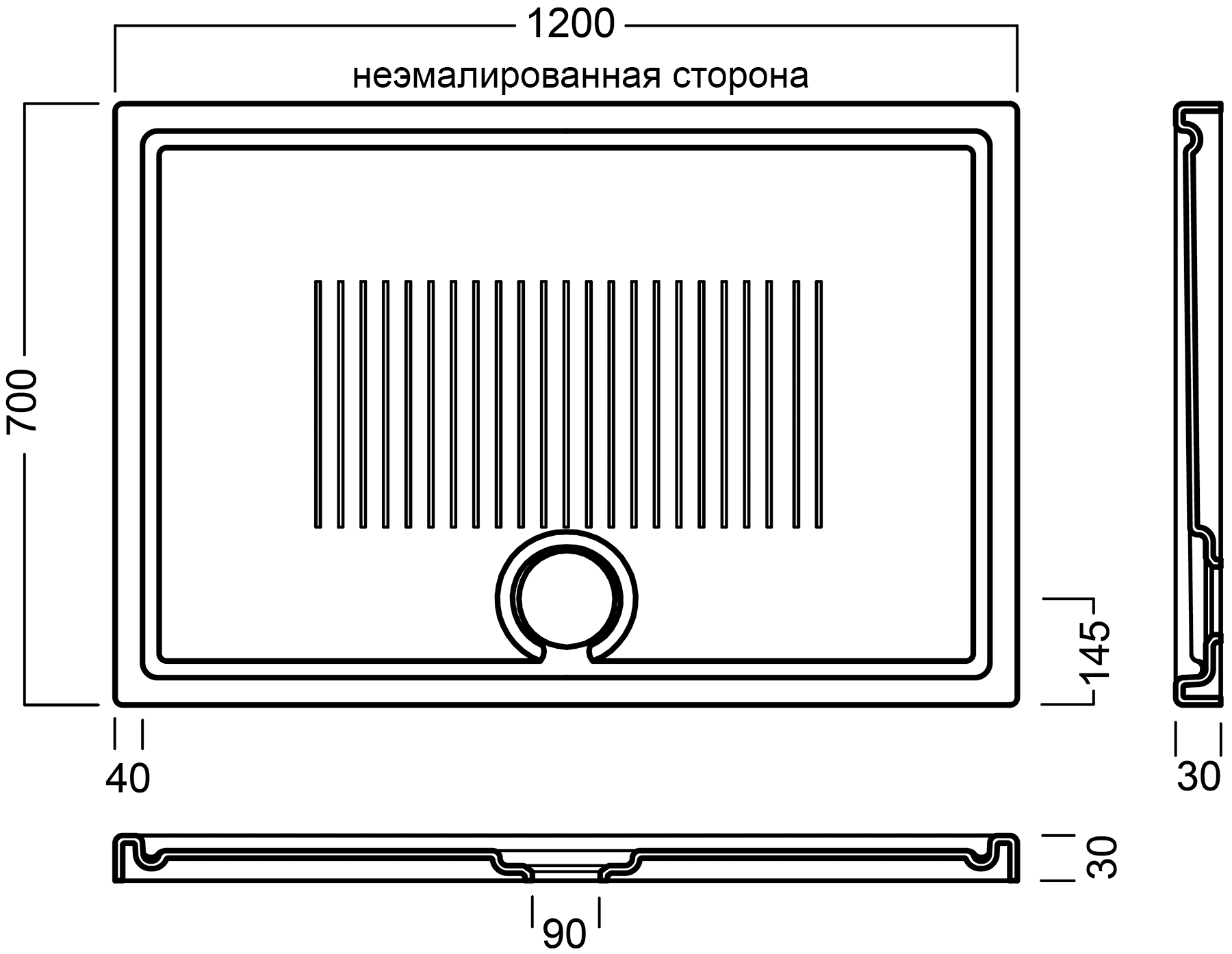 Hatria LIF H3 Y1ZZ Керамический душевой поддон 120x70