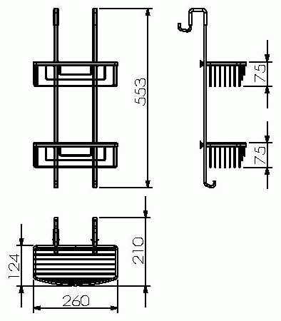 Langberger 70264  Полочка-решётка для душевой кабины