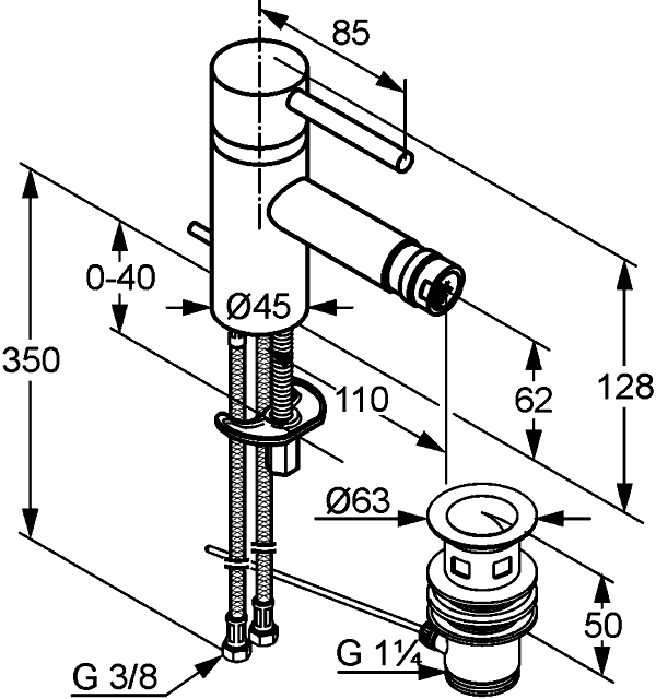 Kludi Bozz 38533 0576 Смеситель для биде