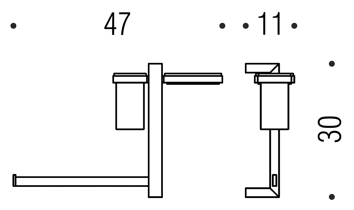 Colombo Units B9120 SX Настенная штанга (полотенцедержатель, мыльница, стакан)