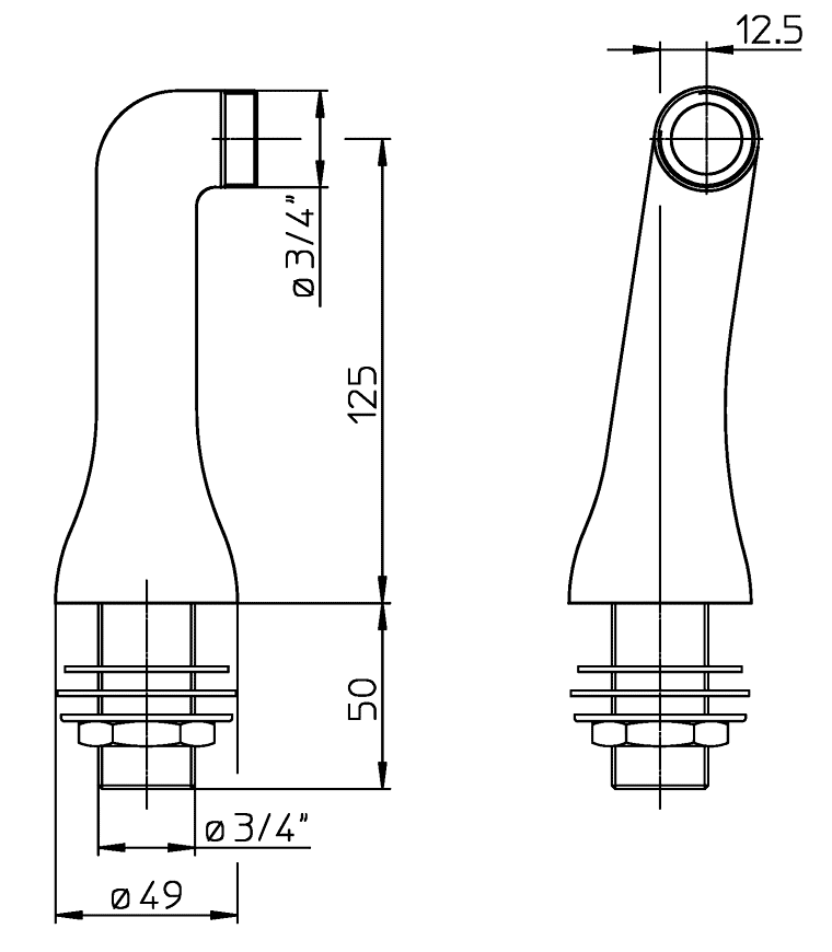 Gattoni 1544/00V0BR  Ножки для монтажа смесителя на бортик ванны 2 шт. (бронза)