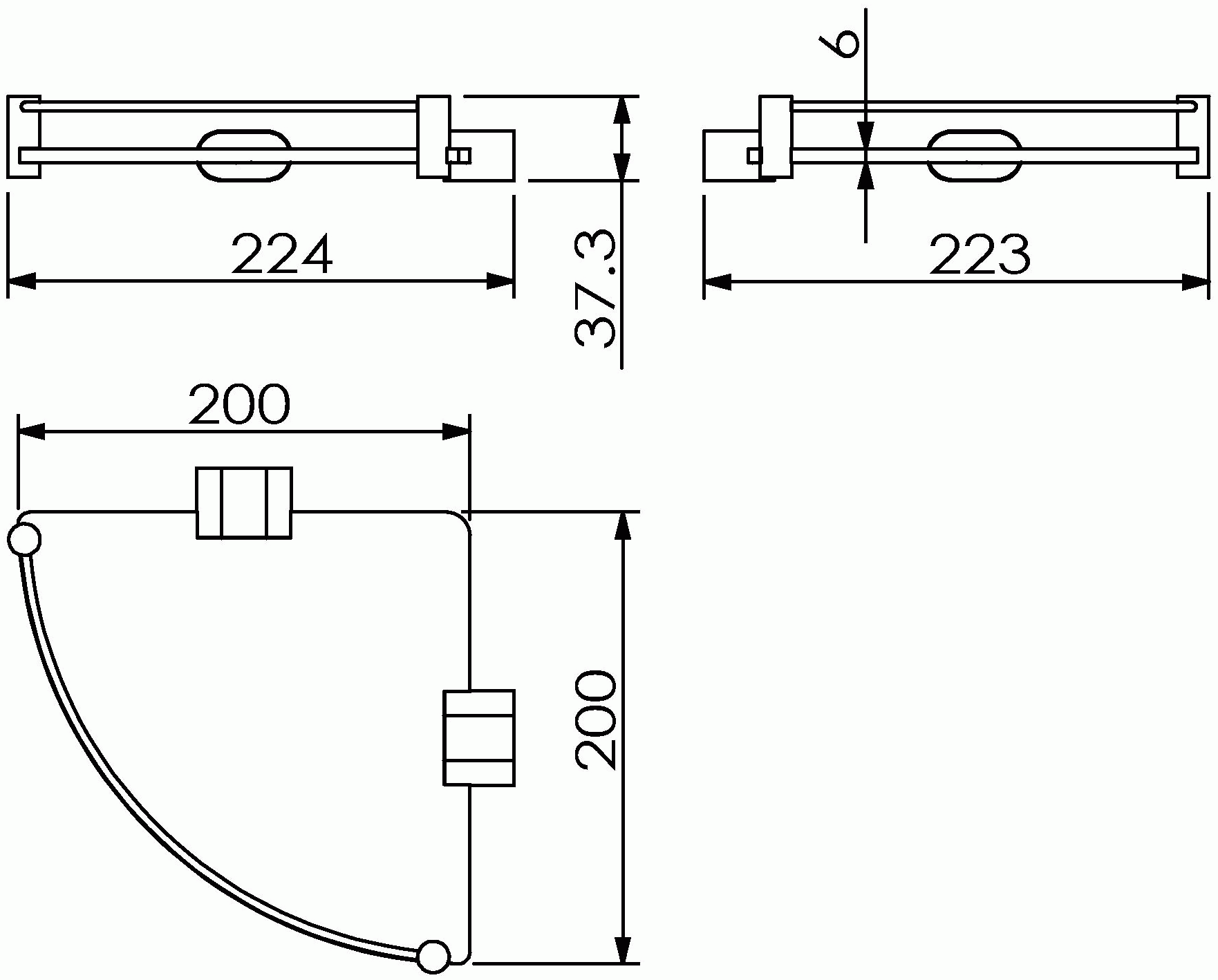 Langberger Lugano 24051D Полка угловая 22 см (стекло)