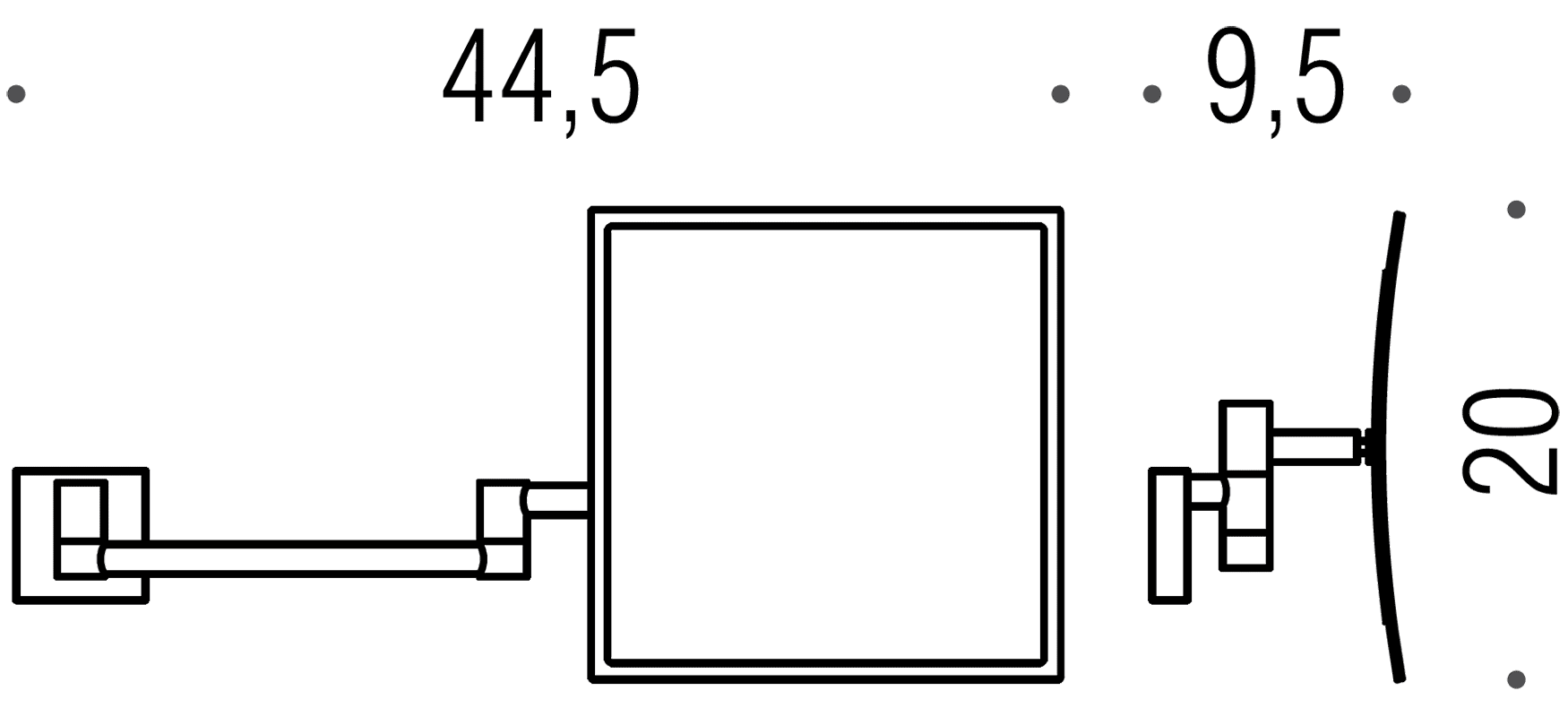 Colombo Contract B9754 Настенное косметическое зеркало 3x