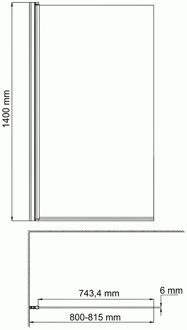 WasserKraft Berkel 48P01-80 Штора для ванны 800x1400