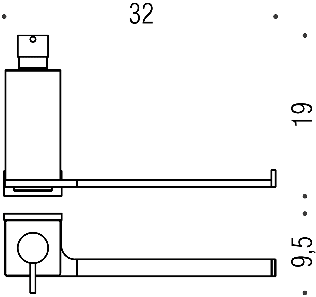 Colombo Look B1674 NM Полотенцедержатель с диспенсером (чёрный)