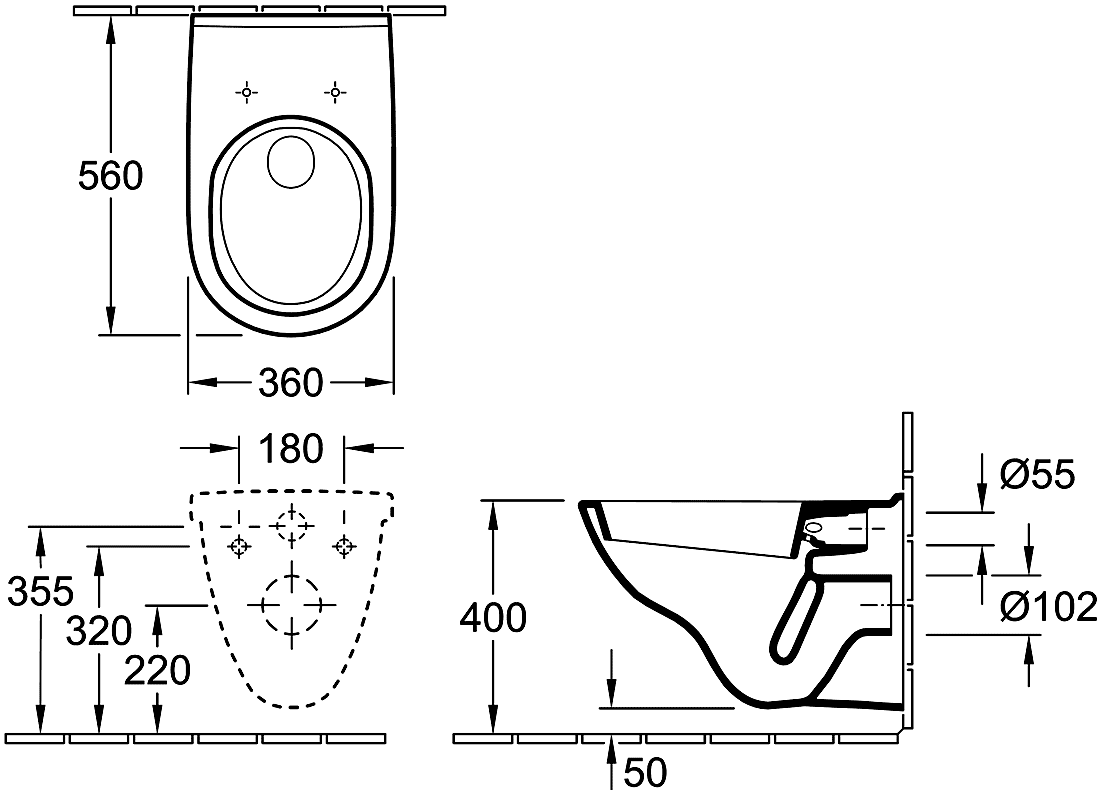 Villeroy&Boch O.novo 5660H101 Унитаз подвесной с сидением и крышкой SoftClose