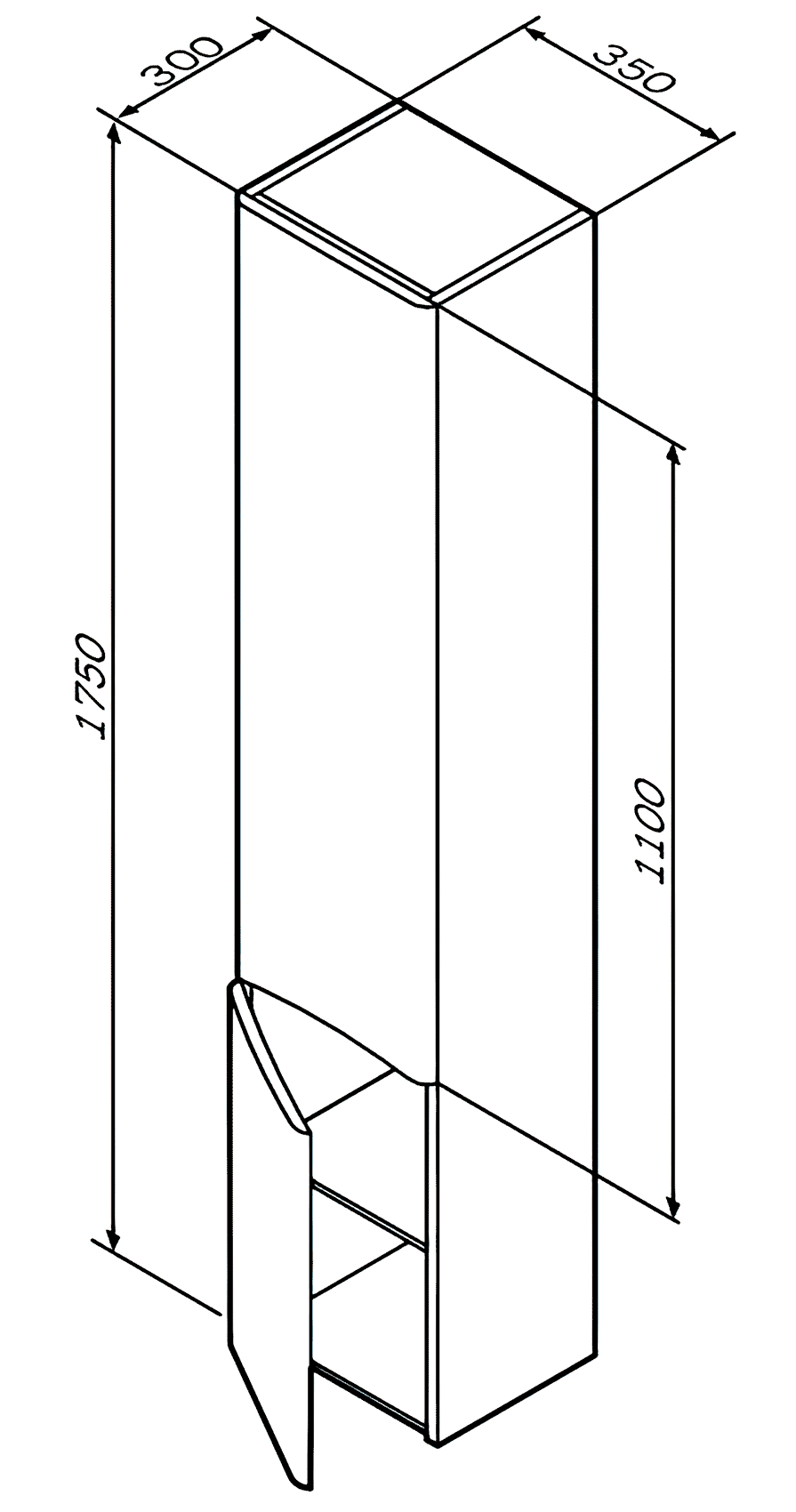 AM·PM Like M80CHL0356WG Шкаф-колонна подвесной