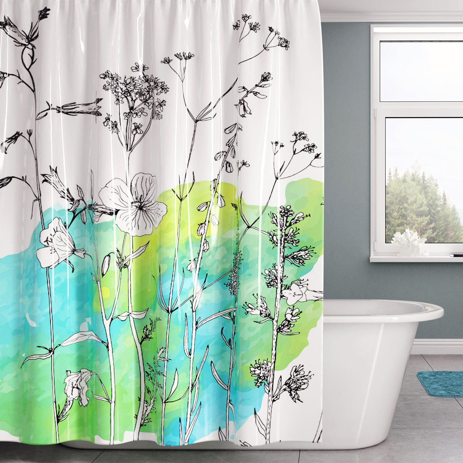 WasserKraft Dill SC-39101 Шторка для ванны 180x200