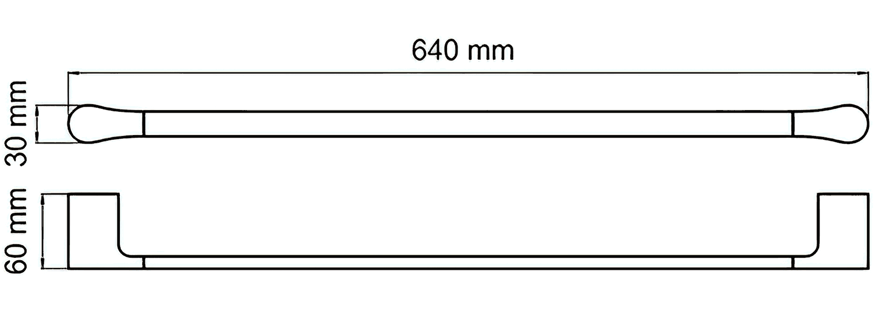 WasserKraft Elbe K-7230 Полотенцедержатель 64 см (чёрный)