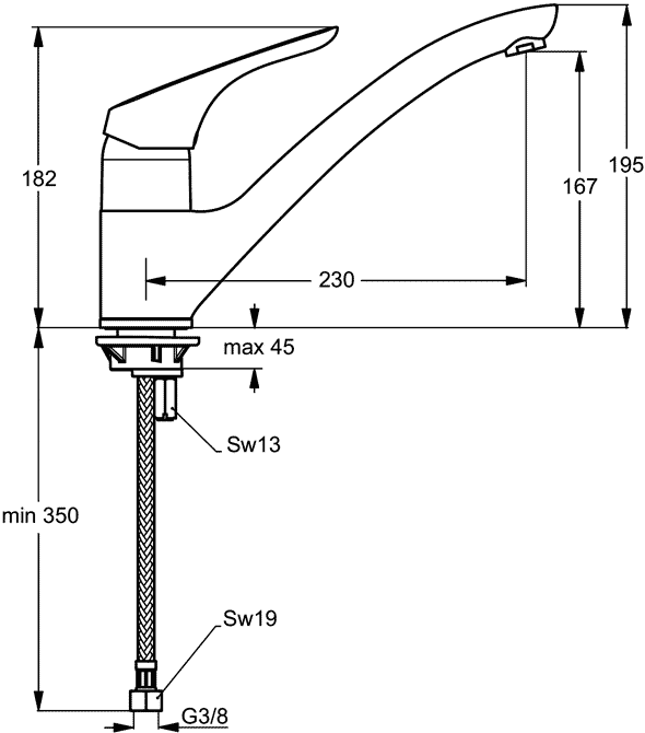 Ideal Standard CeraSprint B5344AA  Смеситель кухонный