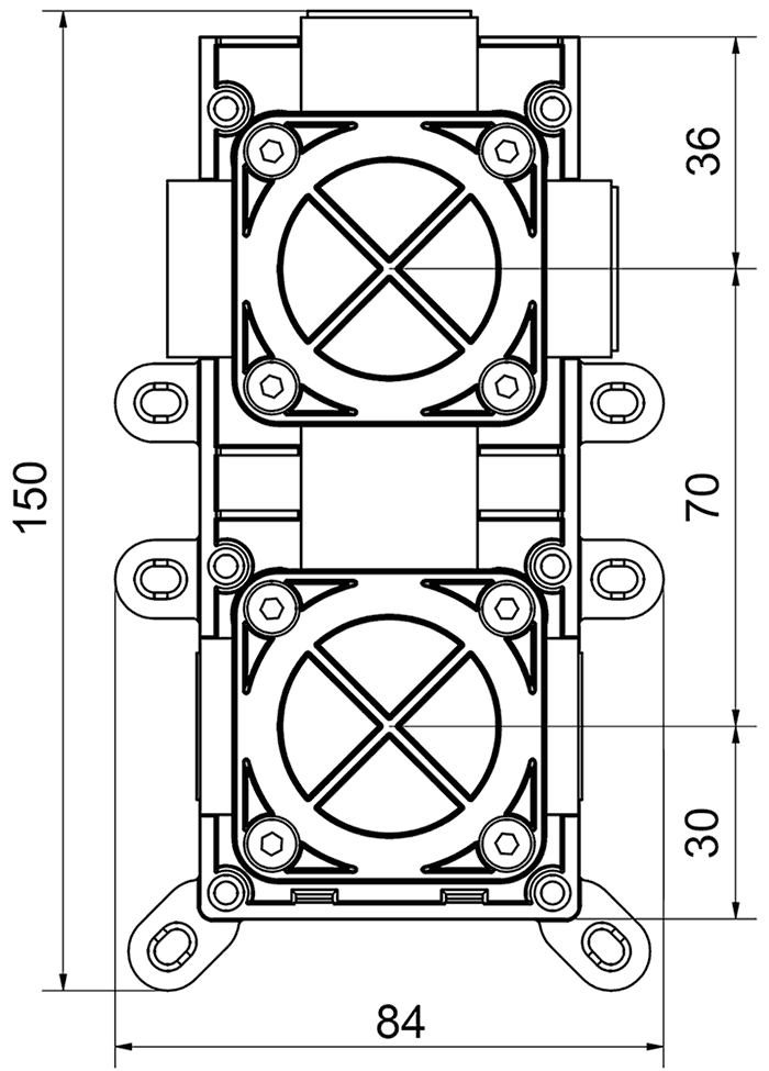 IB Rubinetti IB BOX INC310XXXN_19 Встроенная часть смесителя на 2 выхода (вертикальный)