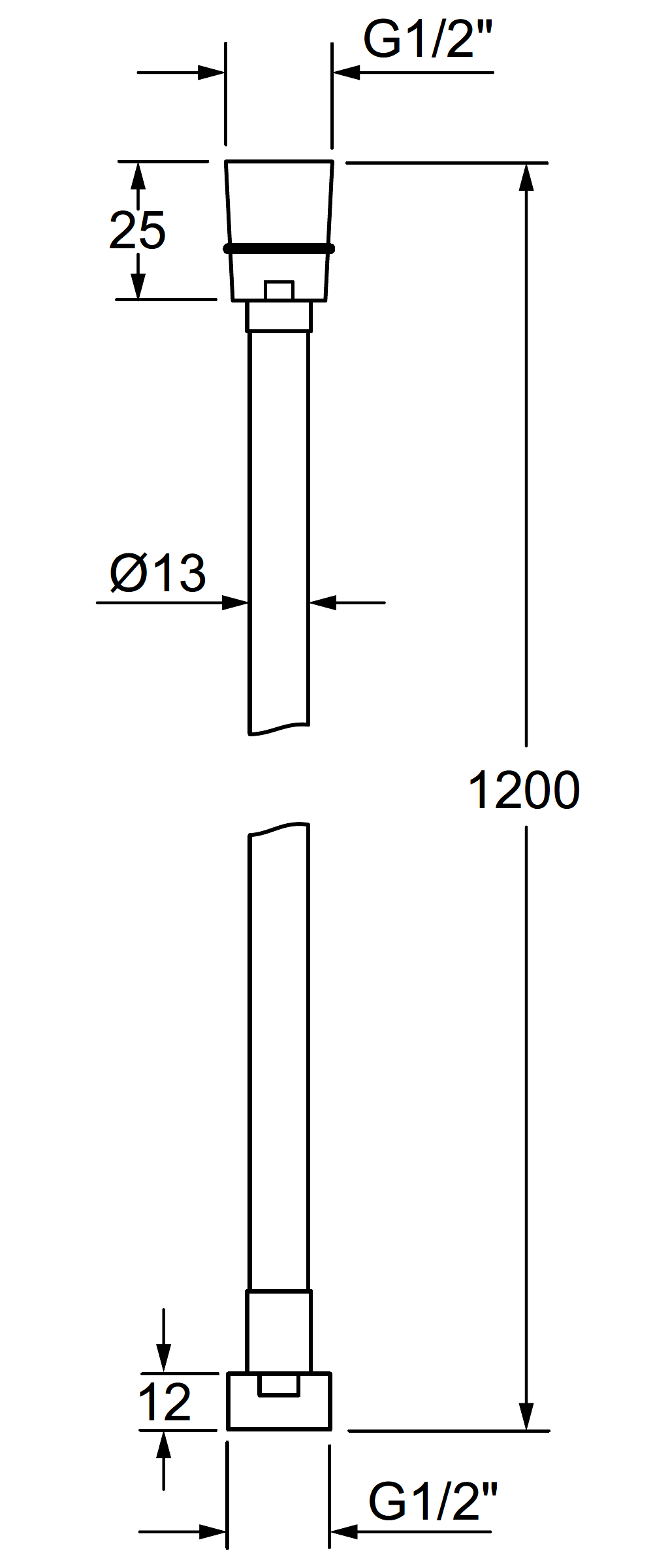 Remer 332CNMTR120 Душевой шланг 1.2 м ПВХ (серебро)