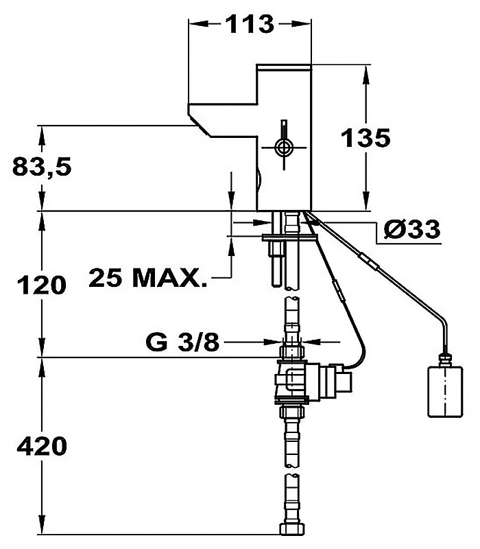Mofem M-Tronic 180-7551-20 Смеситель бесконтактный для раковины МЛУ 30