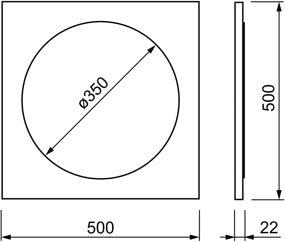 Pomd'or K2 42.80.51.254  Зеркало 500x500 (венге)