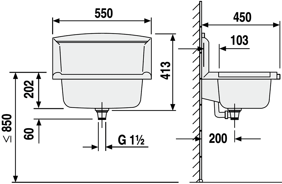 Sanit 60.005.01..0099 Техническая мойка 550x450