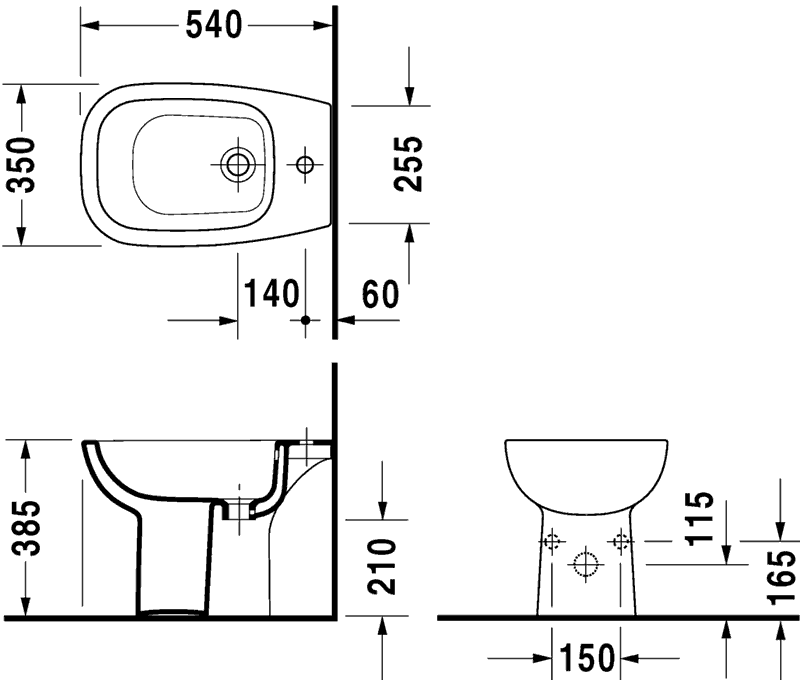 Duravit D-CODE 223810  Биде напольное