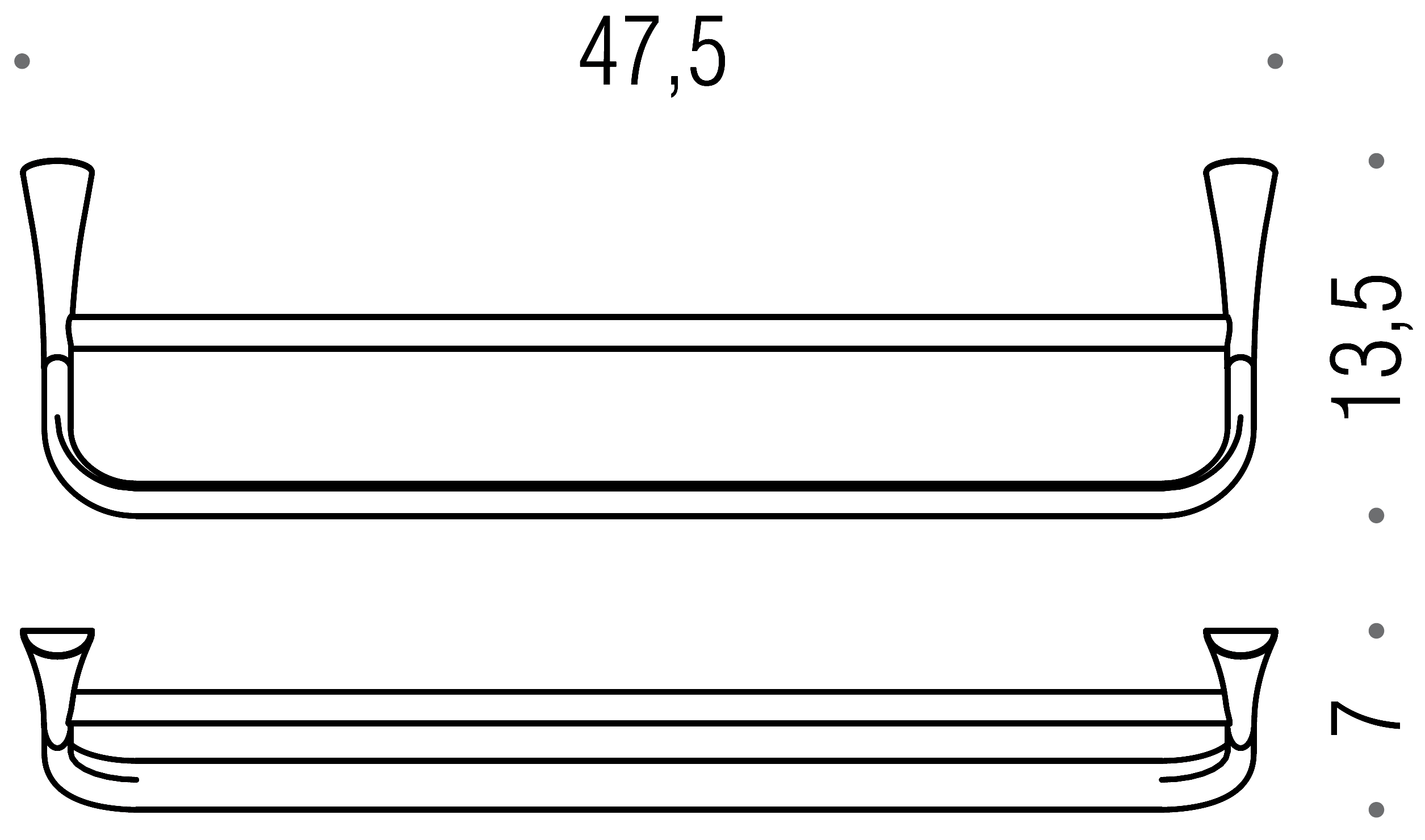 Colombo Land B2888 Полотенцедержатель двойной 47.5 см