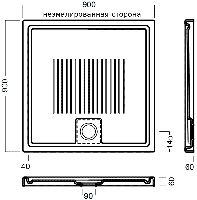 Hatria LIF.ST YXE6 Керамический душевой поддон 90x90