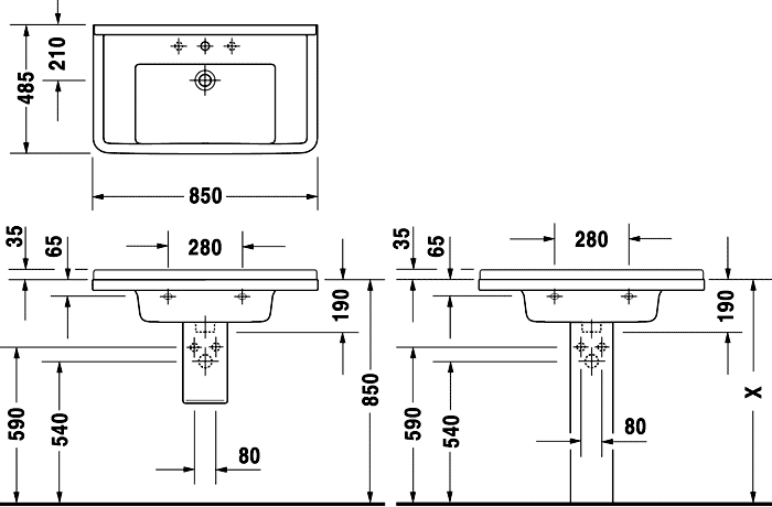 Duravit Starck 3 030480 Раковина 850х485