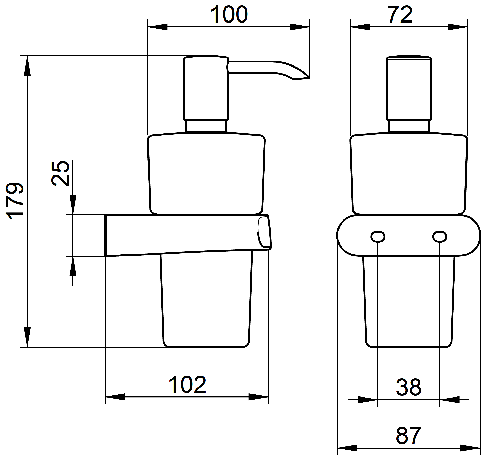 KEUCO Elegance 11654 019000 Диспенсер для жидкого мыла настенный