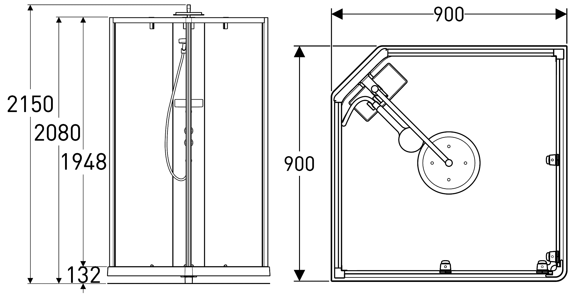 IDO Showerama 10-5 Comfort 558.209.303 Душевая кабина 90х90 квадратная (прозрачное/матовое/белый)