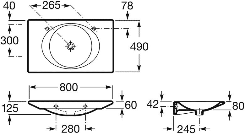 Roca Kalahari 327878000 Раковина 800х490