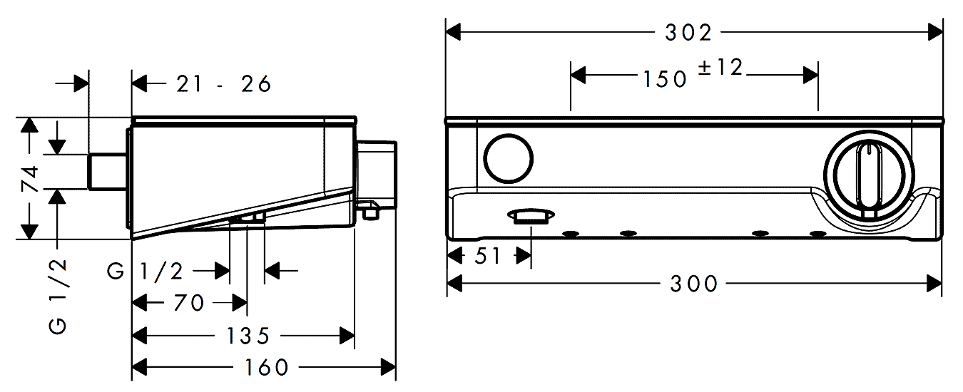 Hansgrohe ShowerTablet Select 13171 000 Термостат для душа с кнопкой включения/выключения