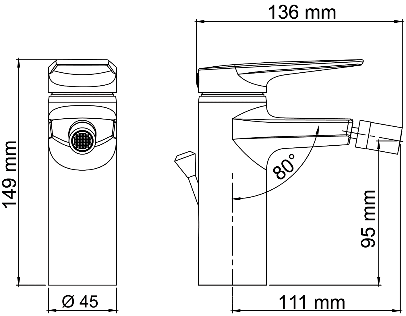 WasserKraft Lopau 3206 Смеситель для биде