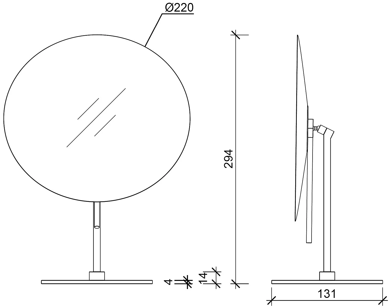 Decor Walther Round SPT71 0122560 Косметическое зеркало настольное 5X (чёрный)