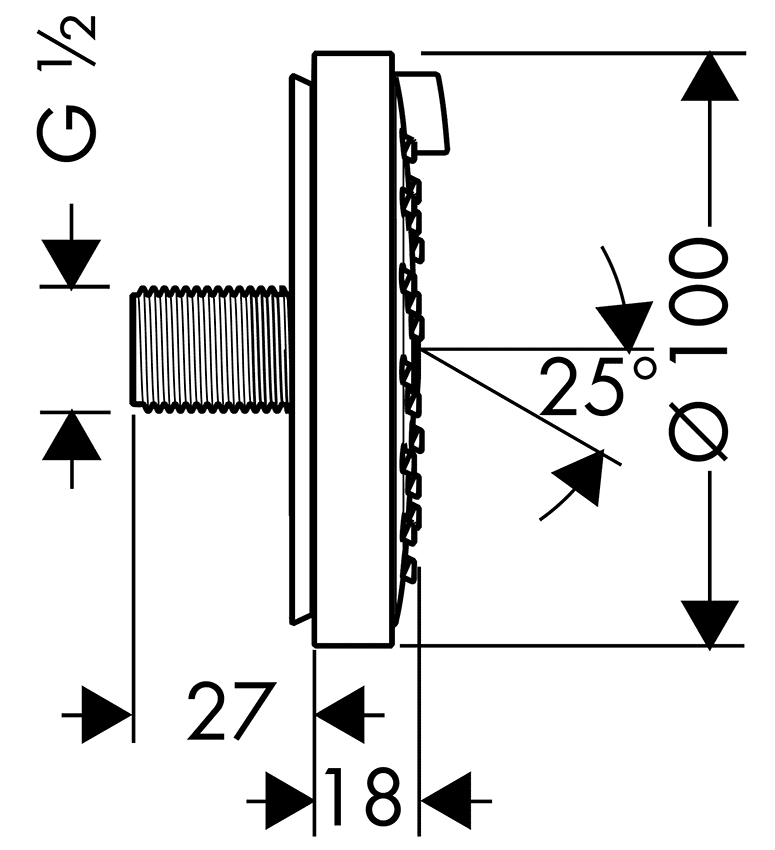 Hansgrohe Raindance 28477 000 S100 Air  Боковая форсунка